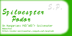 szilveszter podor business card